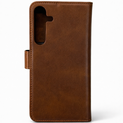 RichBoss Leather Folio Case for Samsung Galaxy S25 FE - Brown