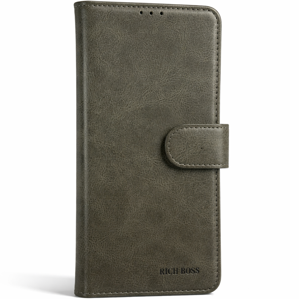 RichBoss Leather Folio Case for Samsung Galaxy A07 - Grey