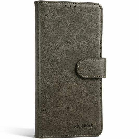 RichBoss Leather Folio Case for Samsung Galaxy A07 - Grey