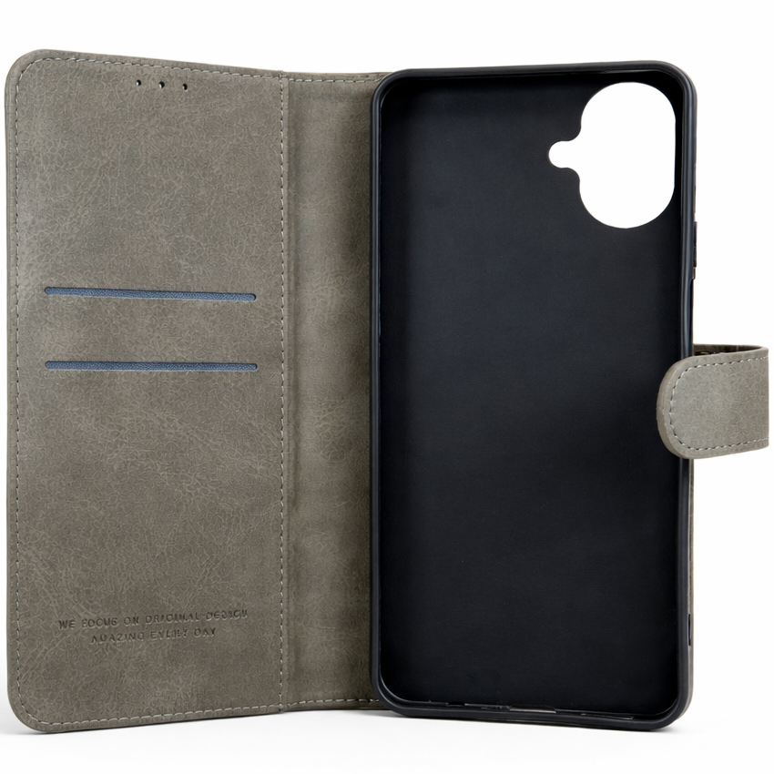 RichBoss Leather Folio Case for Samsung Galaxy A07 - Grey