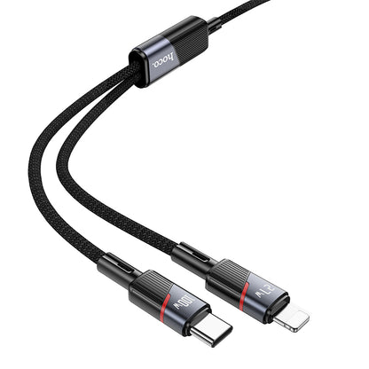 HOCO U139 C to C+iP 100W fast charging data cable black