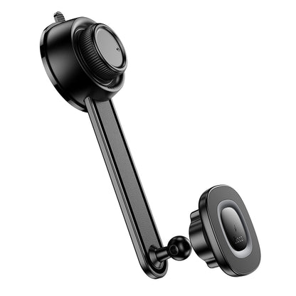 HOCO HW31 Crown magnetic 15W wireless charging car holder(center console) black metal gray