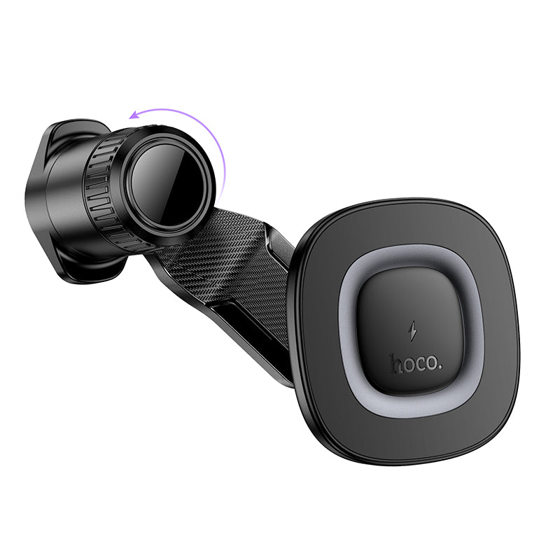 HOCO HW30 Crown magnetic wireless charging car holder(air outlet) black metal gray