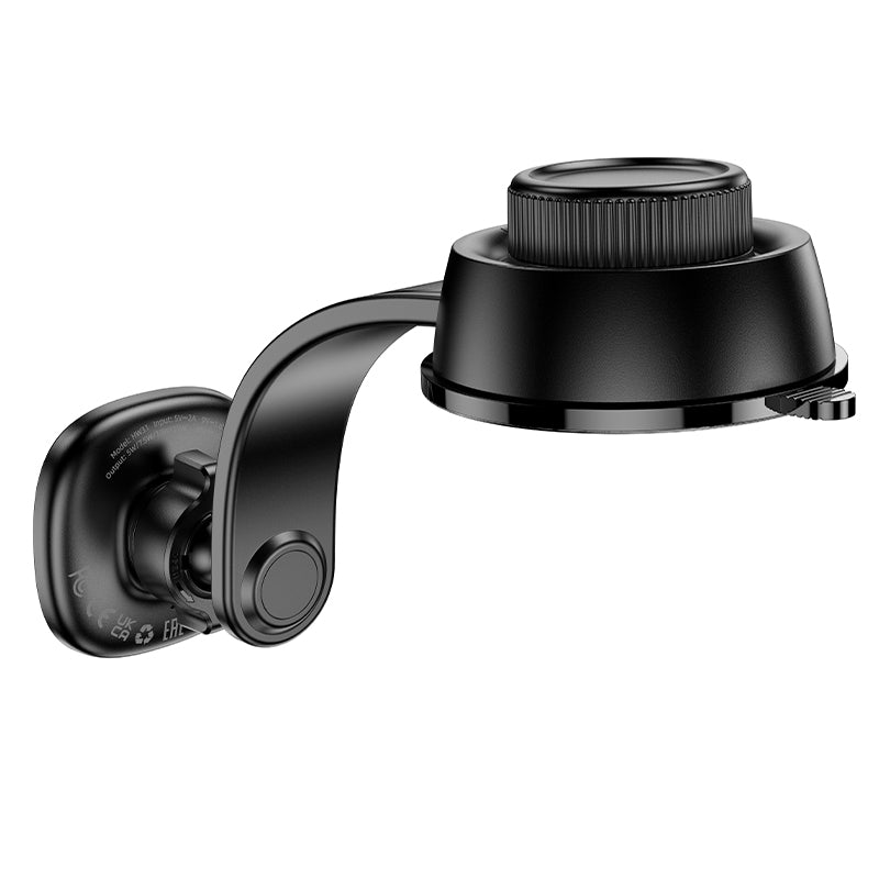 HOCO HW31 Crown magnetic 15W wireless charging car holder(center console) black metal gray