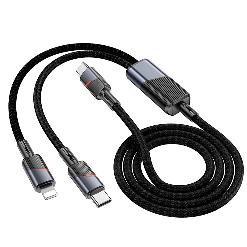 HOCO U139 C to C+iP 100W fast charging data cable black