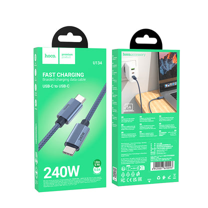 U134 Primero 240W charging data cable Type-C to Type-C(L=1.8M-Dark Blue