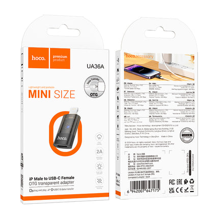 UA36A iP male to C female OTG transparent adapter Black