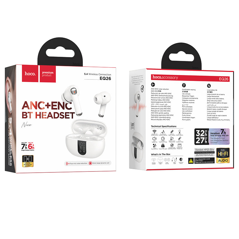 EQ26 Nice true wireless ANC+ENC BT headset