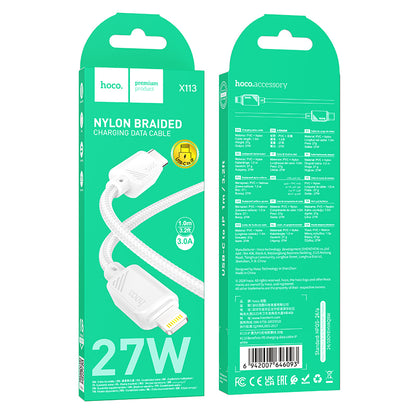 HOCO X113 Beneficio PD charging data cable iP white