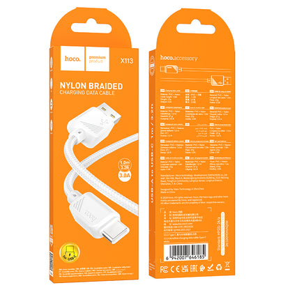 HOCO X109 Energy silicone charging data cable Micro(L=1M) white