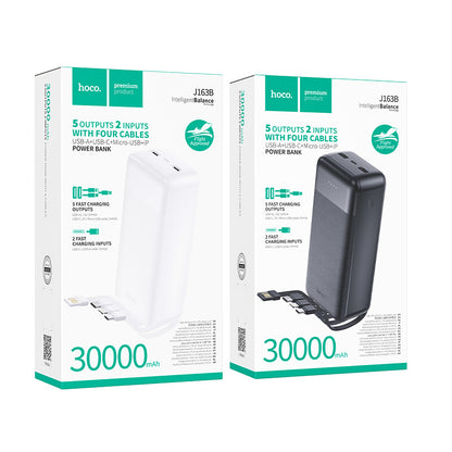 J163B Wonderful power bank with 4 cables (30000mAh)
