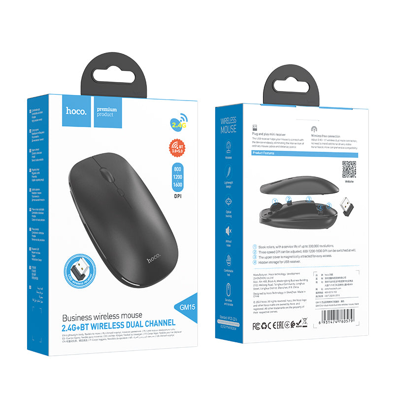 GM15 Art dual-mode business wireless mouse-Black