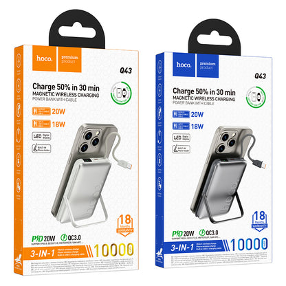 Hoco Q43 10000mAh Magnetic Power Bank - Silver