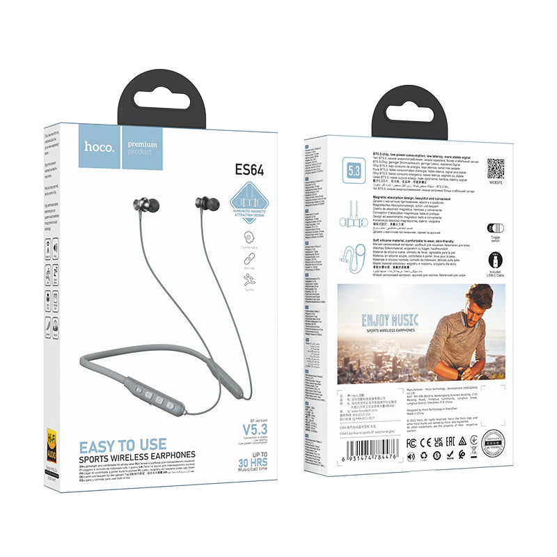 ES64 Easy Sound sports BT earphones-Grey