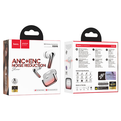 HOCO EQ16 Shine true wireless ANC+ENC Noise Reduction BT headset red glaze