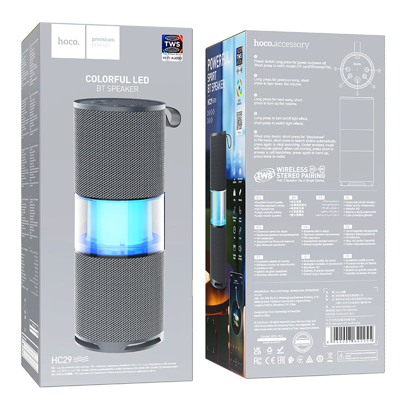 HC29 colourful LED BT speaker-Grey