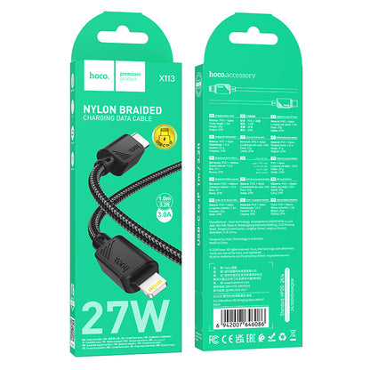 HOCO X113 Beneficio PD charging data cable iP black