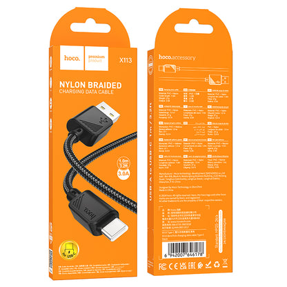 HOCO X113 Beneficio charging data cable Type-C black