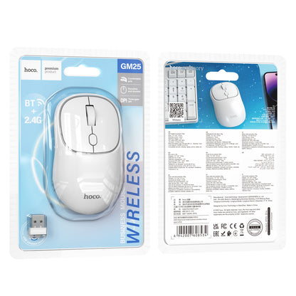 HOCO GM25 Royal dual-mode business wireless mouse space white