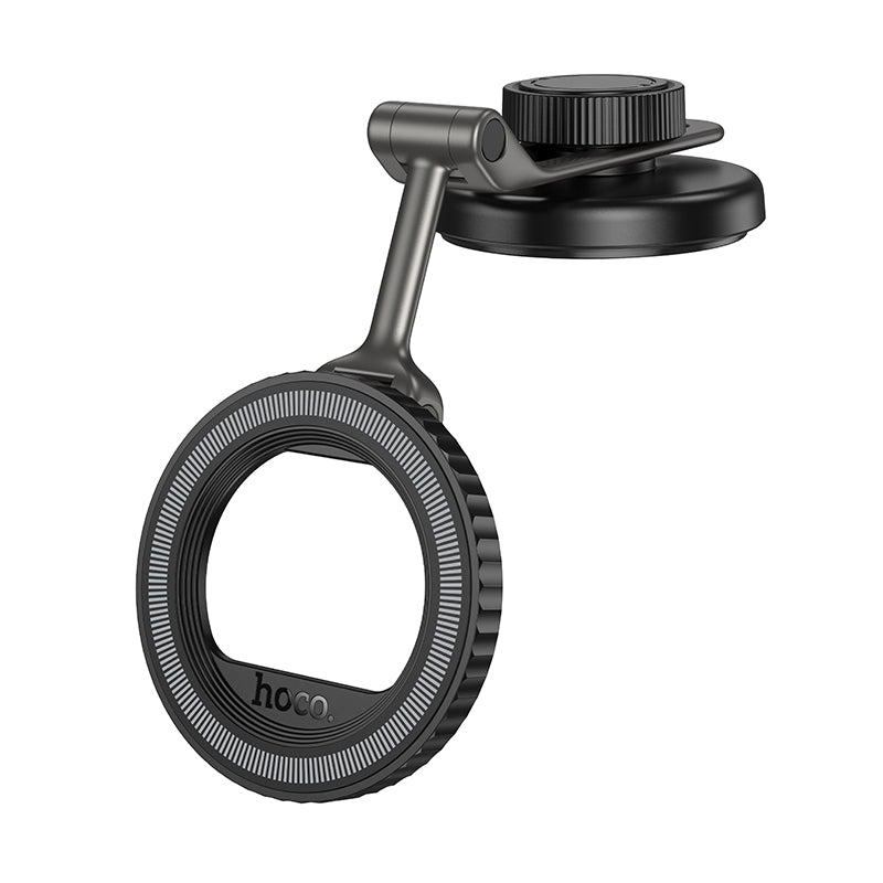 HOCO H77 View folding magnetic ring car holder(center console) black metal Grey