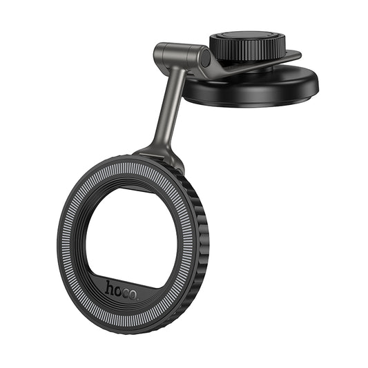 HOCO H77 View folding magnetic ring car holder(center console) black metal Grey