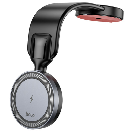 HOCO HW29 Totem ring magnetic wireless fast charging car holder(center console) black metal gray