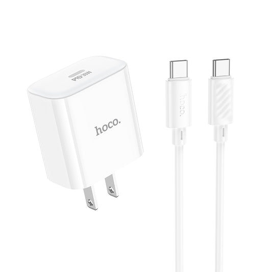 HOCO C76 Pro Majestic single port PD30W charger set(Type-C to Type-C)(US) white