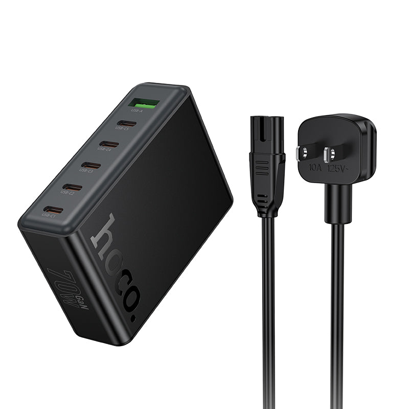 Hoco C152 6-IN-1 70W Charger With Cable Black