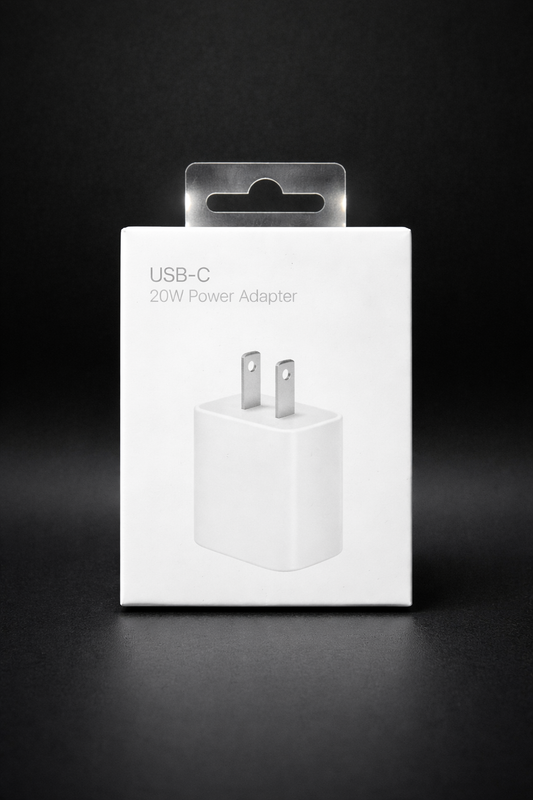 20W Type C Adaptor No Logo - White