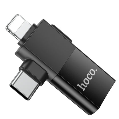 HOCO UA17 iP male + Type C to USB female OTG adapter black