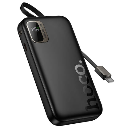 Hoco Q51 10000mAh Built-in Retractable Cable Power Bank - White