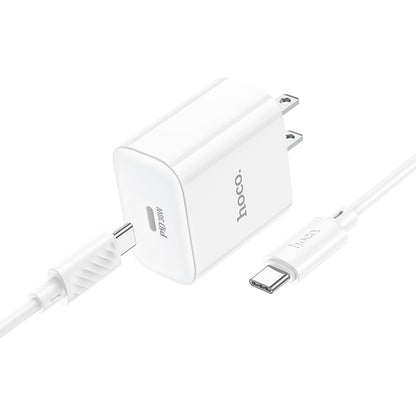 HOCO C76 Pro Majestic single port PD30W charger set(Type-C to Type-C)(US) white