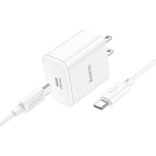 HOCO C76 Pro Majestic single port PD30W charger set(Type-C to Type-C)(US) white