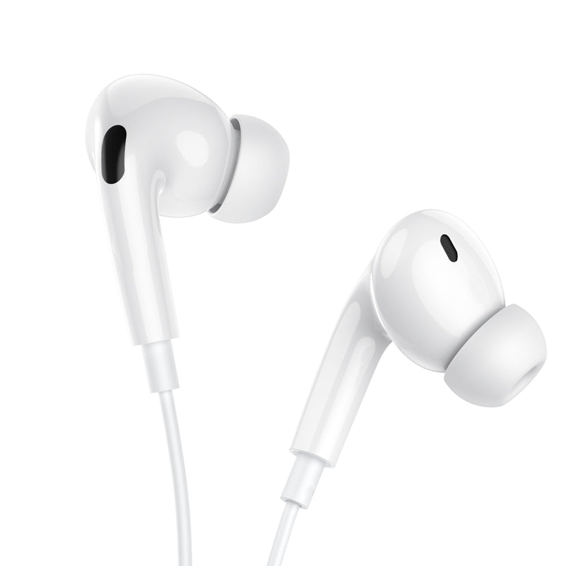 M101 Pro Crystal sound wire-controlled earphones with microphone-White