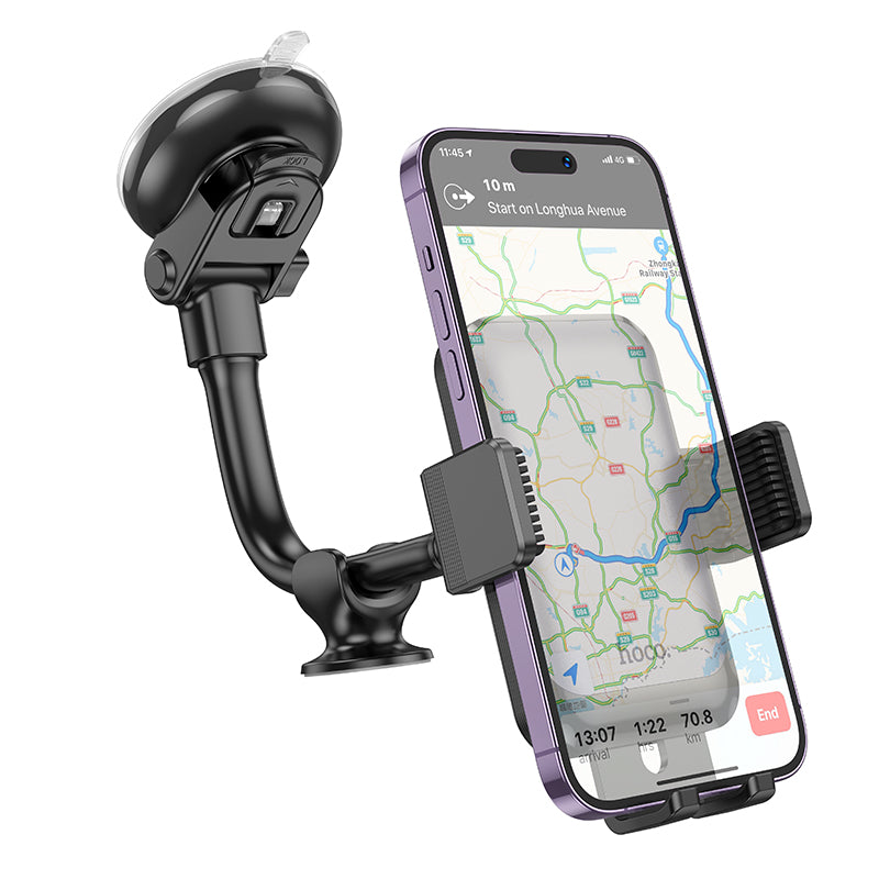 HOCO H27 Rock push-type car holder(center console) black and gray