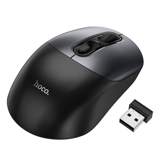 HOCO GM28 2.4G business wireless mouse black metal gray