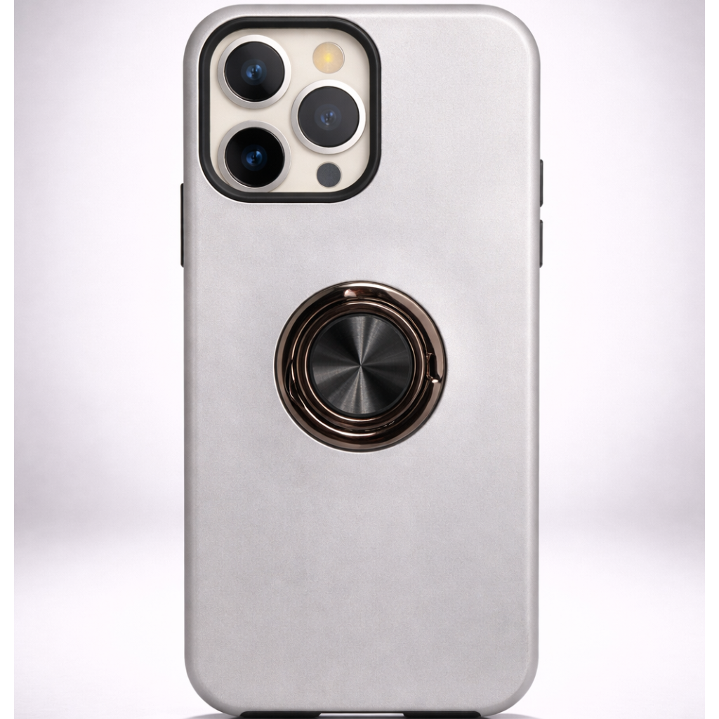Strong Magnetic Ring Iphone 14 Pro Max Silver Case
