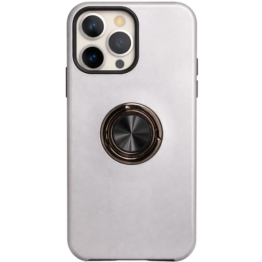 Strong Magnetic Ring Iphone 15 pro Silver Case