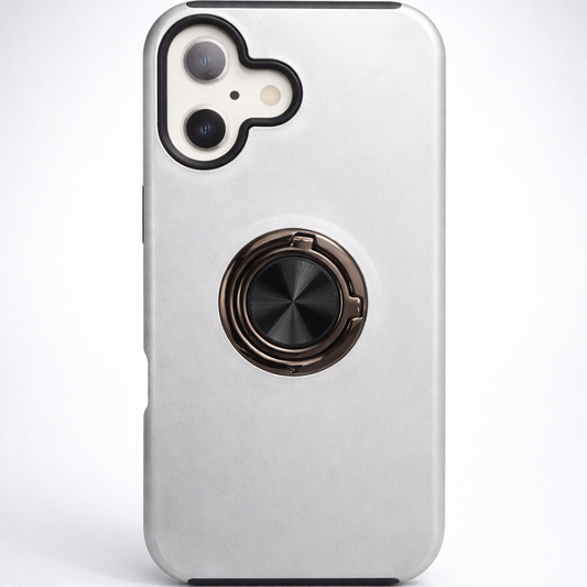 Strong Magnetic Ring Iphone 16 Silver Case