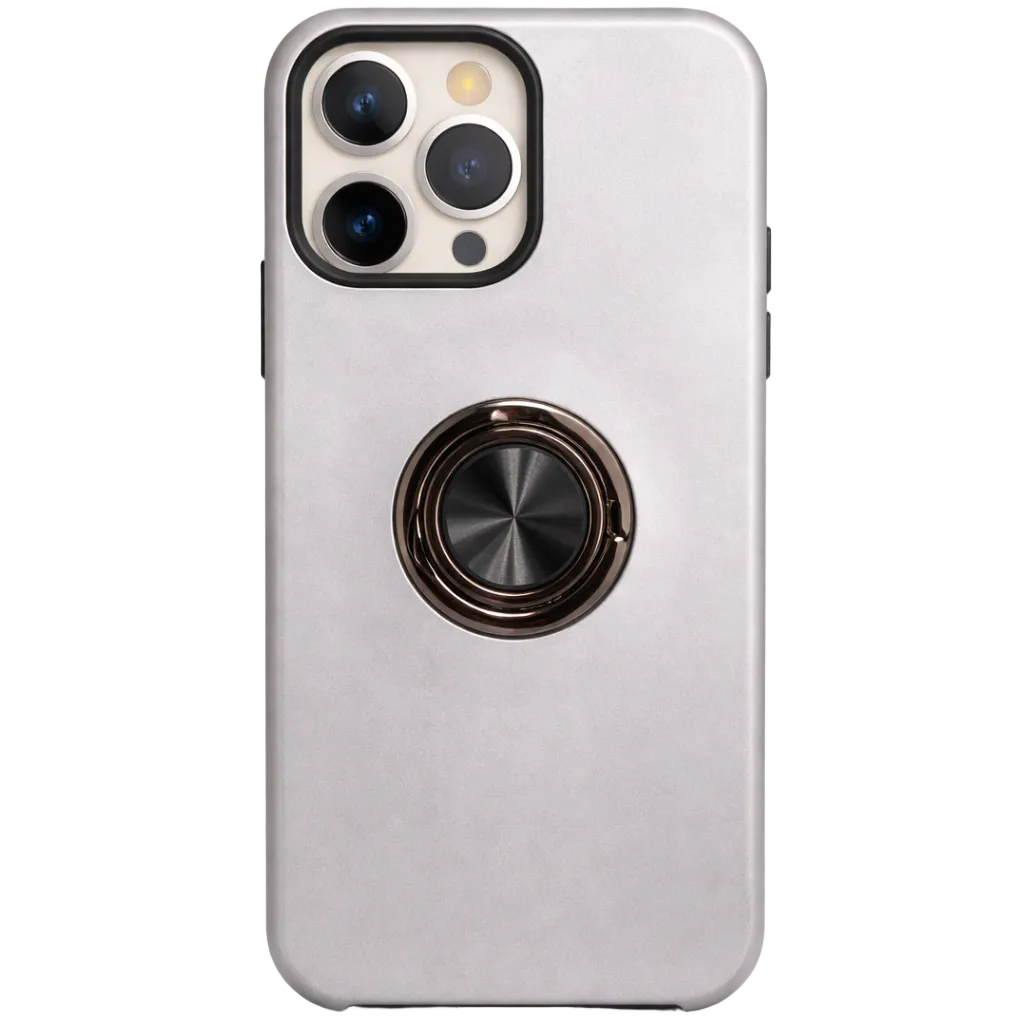 Strong Magnetic Ring Iphone 16 pro Silver Case