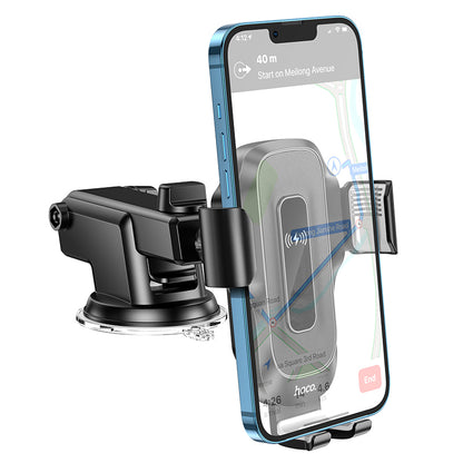 HOCO HW3 Wise automatic induction wireless fast charging car holder(center console) black