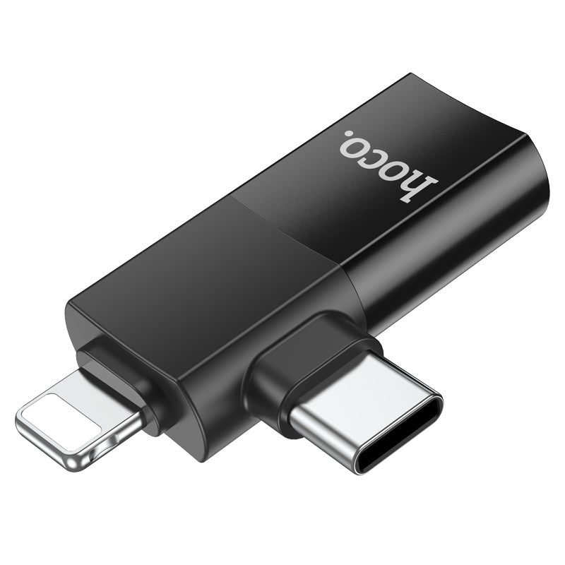 HOCO UA17 iP male + Type C to USB female OTG adapter black