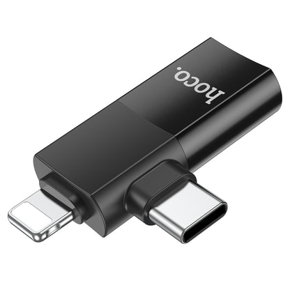 HOCO UA17 iP male + Type C to USB female OTG adapter black