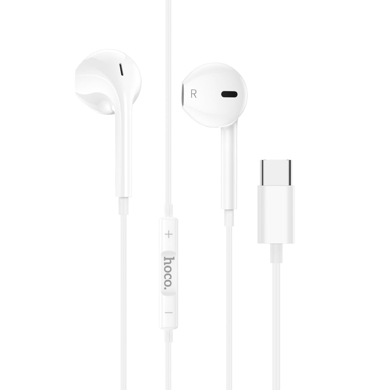 HOCO M101 Pro Crystal sound Type-C wire-controlled digital earphones with microphone White