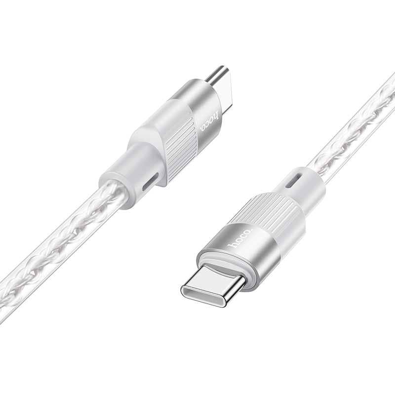 HOCO X99 Crystal junction 60W silicone charging data cable Type-C to Type-C gray