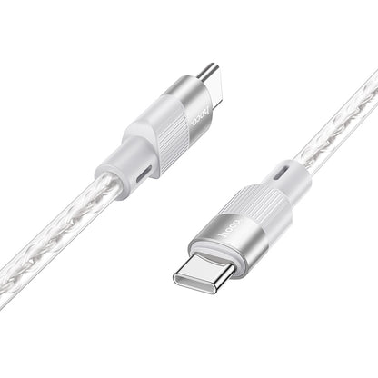 HOCO X99 Crystal junction 60W silicone charging data cable Type-C to Type-C gray