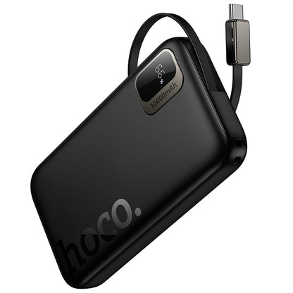 Hoco Q51 10000mAh Built-in Retractable Cable Power Bank - White