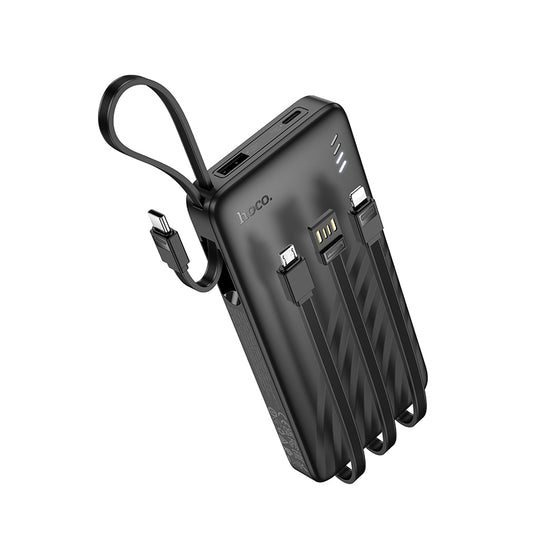 J146 Night tide power bank with 4 cables(10000mAh) Black