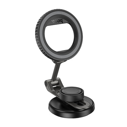 HOCO H77 View folding magnetic ring car holder(center console) black metal Grey