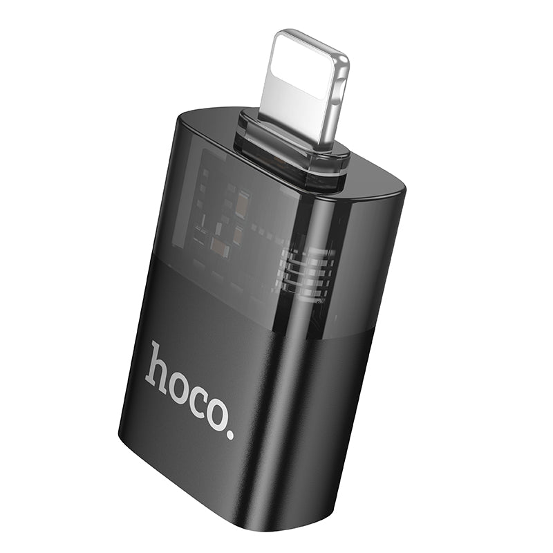 HOCO UA36 iP male to USB female OTG transparent adapter black